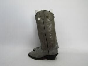 Acme Youth Size 4 D Gray Leather Buckaroo Western Cowboy Boots